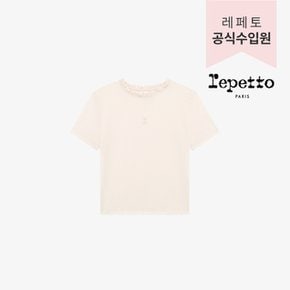 액티브웨어 러플 크롭 티셔츠 (S07771444)