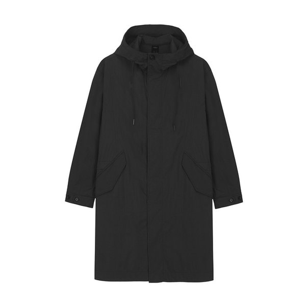 야상 후드 코트 Black