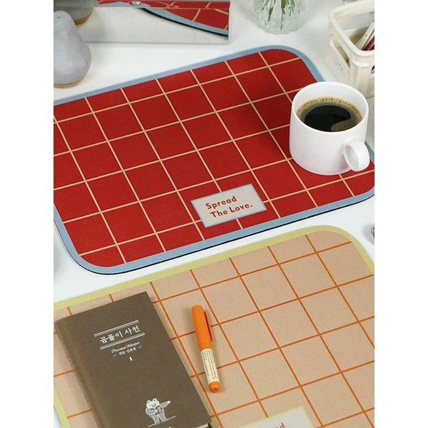 타일체크 논슬립 대형 마우스패드 북매트 책상커버
