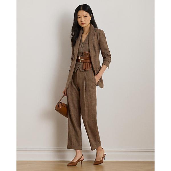 글렌 플래드 플리츠 크롭 팬츠(WMLRPNTSBV20311999)