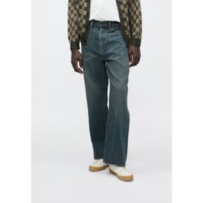 Abercrombie  Fitch 애버크롬비 앤 피치 아카이브 미디엄 디스트로이 - 배기 진 파란 데님 70811