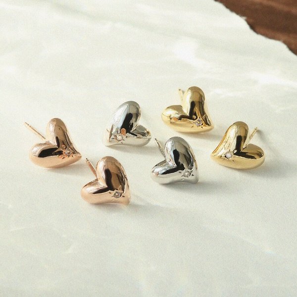 14K GF 멜티 하트 귀걸이 A00475