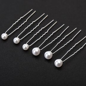 (10mm) 진주헤어핀 뒤꽂이 머리핀 웨딩 한복머리장식 악세사리