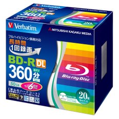 BD-R 50GB VBR260RP20V2 Barbatem 20 블루레이 디스크 싱글 레코딩용 화이트 프린터 가능