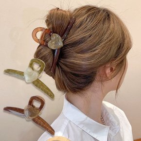 하트 헤어 집게핀 머리핀 올림머리 반묶음 여성 헤어핀 ODM-HAIRPIN12
