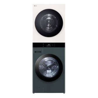 LG 24년 최신 LG 오브제 워시타워 22kg+25kg 그린 베이지 WL22GEZU