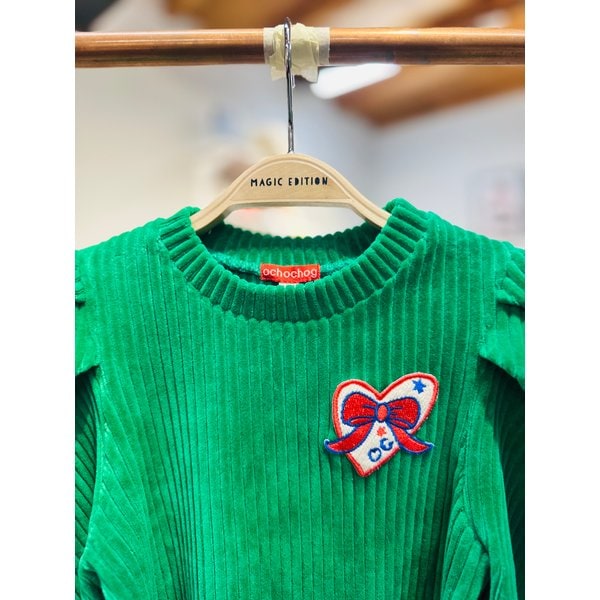 [파주점] [오그오그오그] 핀턱 리브드 그린 티셔츠 OG44-TS004GR