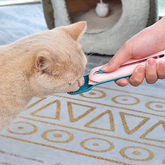 고양이 간식 스푼 츄르 짜개 강아지 약 먹이기 숟가락 펫 슬라이딩 사료 통 스쿱 펫 수저