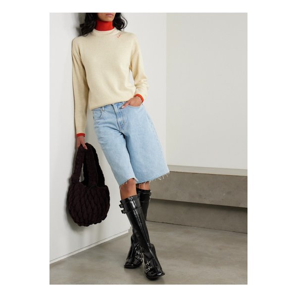 시에드레스 레이어드 자수 니트 터틀넥 스웨터 에크루 1647597343569532