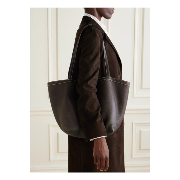 파크 스몰 텍스처 가죽 토트 다크 브라운 46376663162885358
