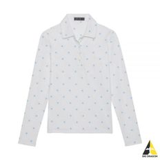 GFORE 지포어 STAR PRINT LONG SLEEVE POLO (G4LS23K560-SNO) (여성 스타 프린트 롱 슬리브 폴로