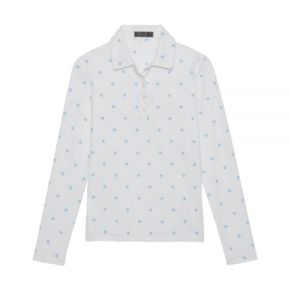 GFORE 지포어 STAR PRINT LONG SLEEVE POLO (G4LS23K560-SNO) (여성 스타 프린트 롱 슬리브 폴로