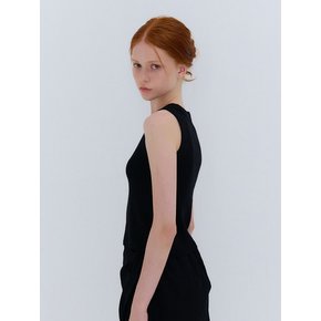 SUMMER ROUND SLEEVELESS KNIT BLACK