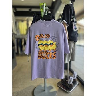 더블제이디 [시흥점] 남여공용 트리플 힙 덕(오리) 루즈핏 오버핏 반팔티 퍼플 /JGZK10619PU