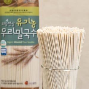 마을기업싸리재 유기농 국산 [ 우리밀국수 400g 건면 소면 ] 초계 비빔 잔치 멸치 여름 국수면 요리