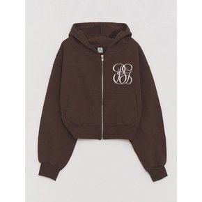 Logo Signature-fit Puff-Sleeve Hood Jacket Brown