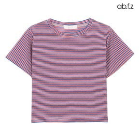 스트라이프 라운드넥 반팔 티셔츠 (AFX2QK37A)