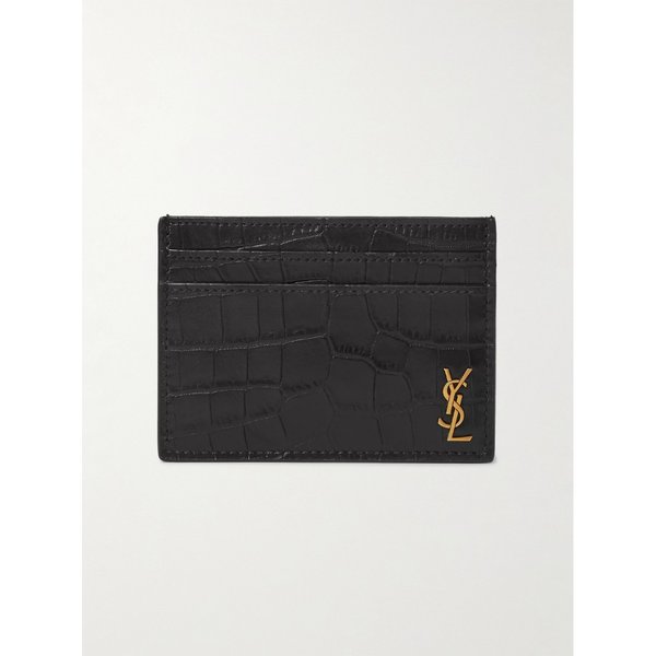 로고 아플리케 크로크-효과 가죽 카드지갑 19971654707028288