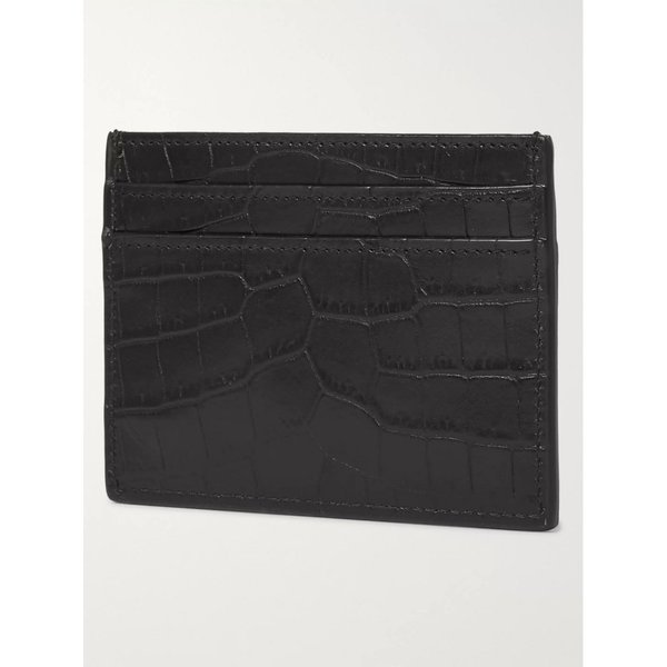 로고 아플리케 크로크-효과 가죽 카드지갑 19971654707028288
