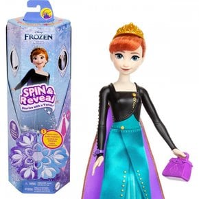 디즈니 Frozen Spin & Reveal Anna 12.7-inch Fashion Doll: Discover 11 Surprises!