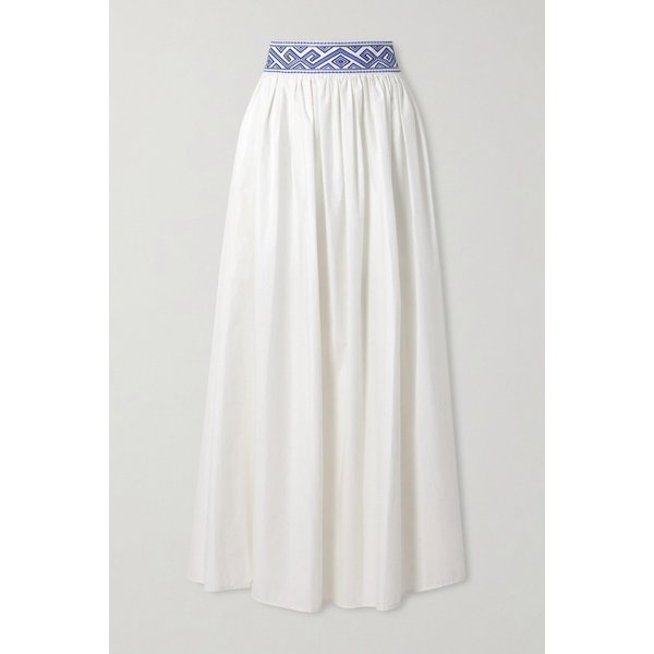 엠포리오 시레누세 옴브레타 자수 코튼 미디 스커트 46376663162982033