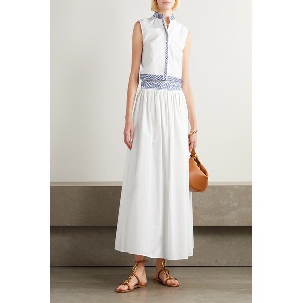 엠포리오 시레누세 옴브레타 자수 코튼 미디 스커트 46376663162982033