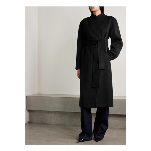 케이트 디나 벨트 울 코트 블랙 46376663162912932