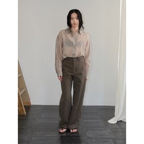 Waist Tab Semi-Barrel Pants (2color)