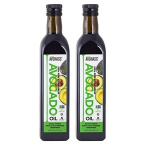 Avohass 아보하스 아보카도 오일 엑스트라 버진 냉압착 500ml X 2팩