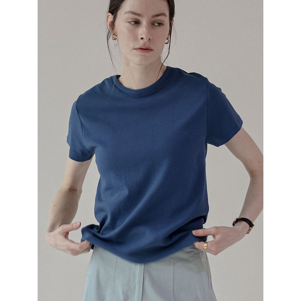 컬러 코튼 반팔 티셔츠_blue