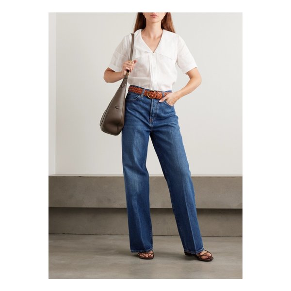 더 컬리지에이트 하이라이즈 와이드 진 미드 데님 46376663162878748