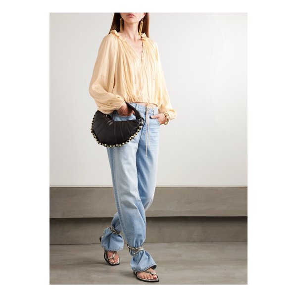 로레트 개더 워싱 새틴 블라우스 크림 46376663162870655