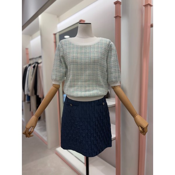 [여주점] 여성 체크텍스쳐 니트 풀오버(ITP3KPO110)