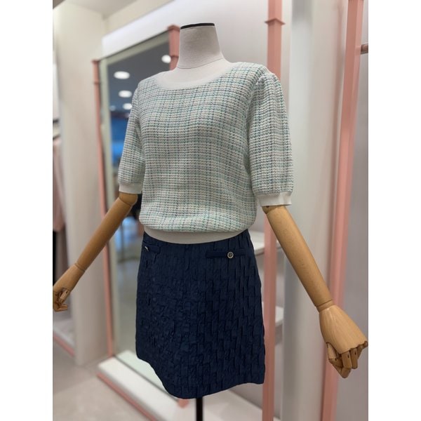 [여주점] 여성 체크텍스쳐 니트 풀오버(ITP3KPO110)
