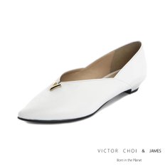 (VICTOR CHOI & james) W18P104 화이트 (2cm) / 미니V장식 펌프스