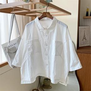 여성 반소매 박스핏 SS 더블포켓 바스락 셔츠 (S10153037)