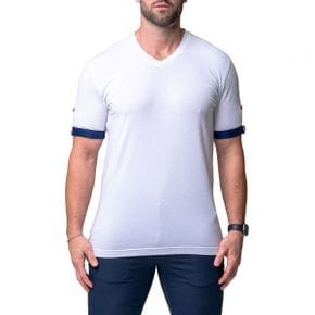 3642169 Maceoo Vivaldi Solid Game White V-Neck T-Shirt