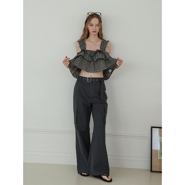 DD_Check frill crop top_GREEN