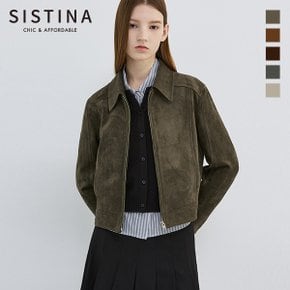인조 스웨이드 카라 집업 자켓_AWWJKQ11030