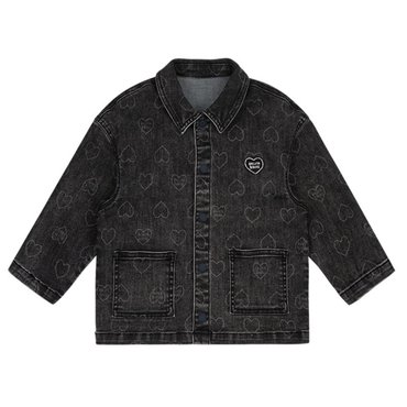 벨리타앤보이즈 BK4HJJ12GY  Grey BB Heart Pattern Denim Jacket
