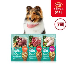 강아지 더리얼 밀 7일팩_3종 60g, 총 7팩 (닭,소,오리) 기호성식단