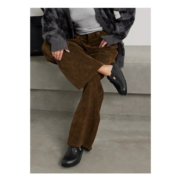 보스턴 스웨이드 트리밍 가죽 클로그 블랙 1647597313371498