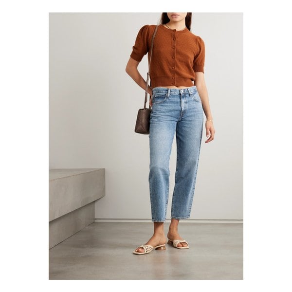 더 캔들 크롭 미드라이즈 스트레이트 진 미드 데님 46376663162833495