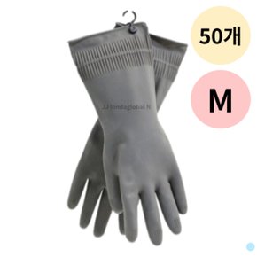 프로그 고무 장갑 위생 주방 고리형 그레이 M 50개