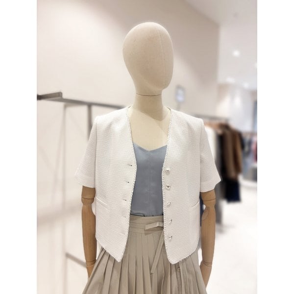 [부산점] 브이넥 반팔 트위드 자켓 (NJW6MJ412)