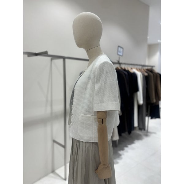 [부산점] 브이넥 반팔 트위드 자켓 (NJW6MJ412)