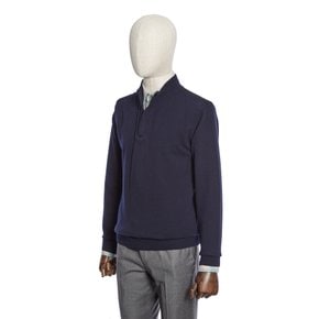 F/W 프리미엄 울 캐시미어 네이비 스웨이드 배색 하프터틀 짚업  _ PNDMKT66A