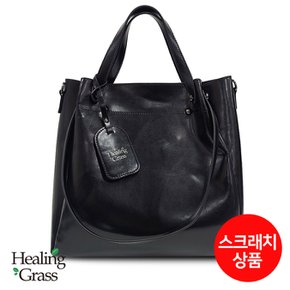 [여주점] 소가죽 숄더백 수납력 좋은 다용도 데일리 토트백 (크로스끈) HGCL3532BK-S