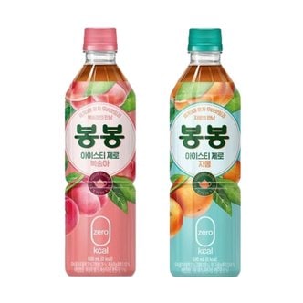  봉봉 아이스티 제로 2종(복숭아6+자몽6) 500ml, 총 12페트