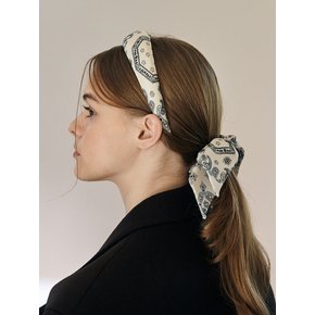 Paisley Ribbon Hair Scrunchie_2color